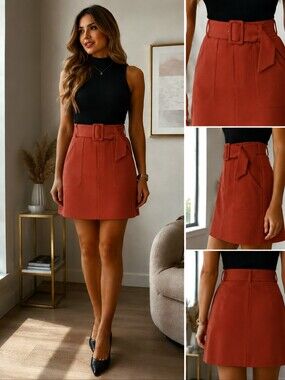 🌹New Look Rust/Brick A-Line Skirt – Size 6 USA